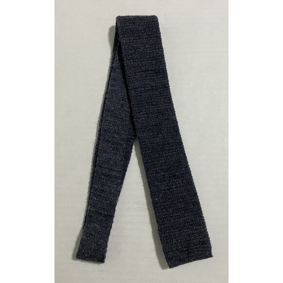 Vintage Mens Wembley Skinny Neck Tie Square End Wool Mohair Blue Heather HTF - Picture 2 of 7